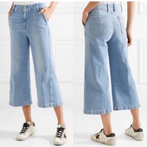 Frame Denim Twist Seam Crop Wide Leg Jeans Size 30